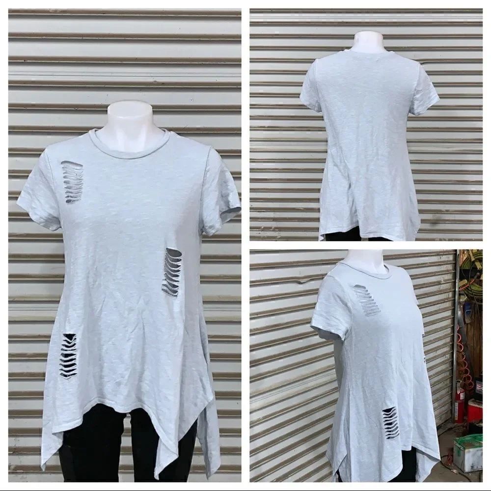🛍️Say What layered top grey with white